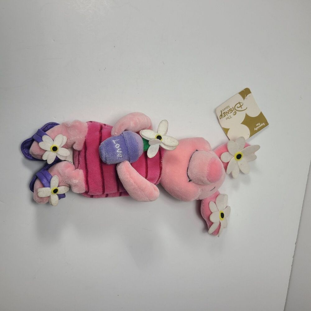 Disney Bean Bag Plush - FLOWER POWER PIGLET Winnie the Pooh 8 inch - Picture 2 of 5